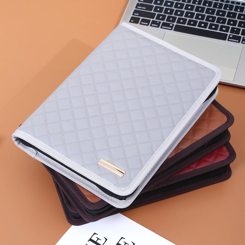 A5 Multifunctional Zipper Bag Notebook Business Loose-Leaf Notepad With Computer Pu Leather Meeting Record Book - Image 3