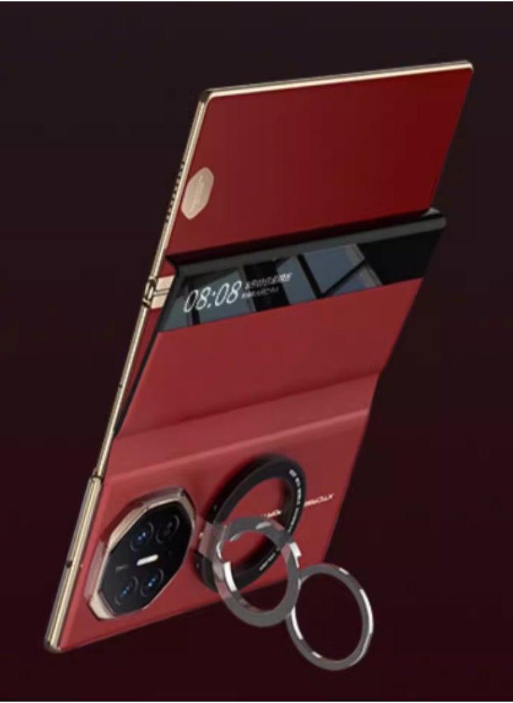 Generic - Suitable for Huawei mate XT Extraordinary Master Case Leather Flip Folding Screen Built-in Magnetic-Red + Stand - Image 1