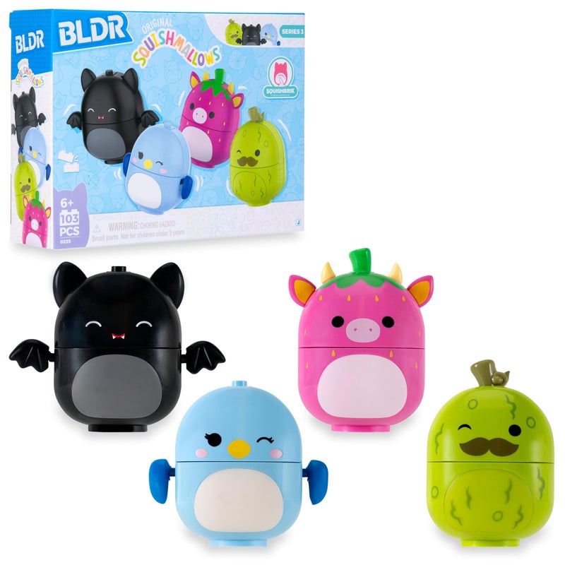 BLDR Squishmallows Buildable Figure Emily The Bat Bebe The Bluebird Cleary The Strawberry Cow Charles The Pickle Squishmallows Fans 6 0225 - Image 3