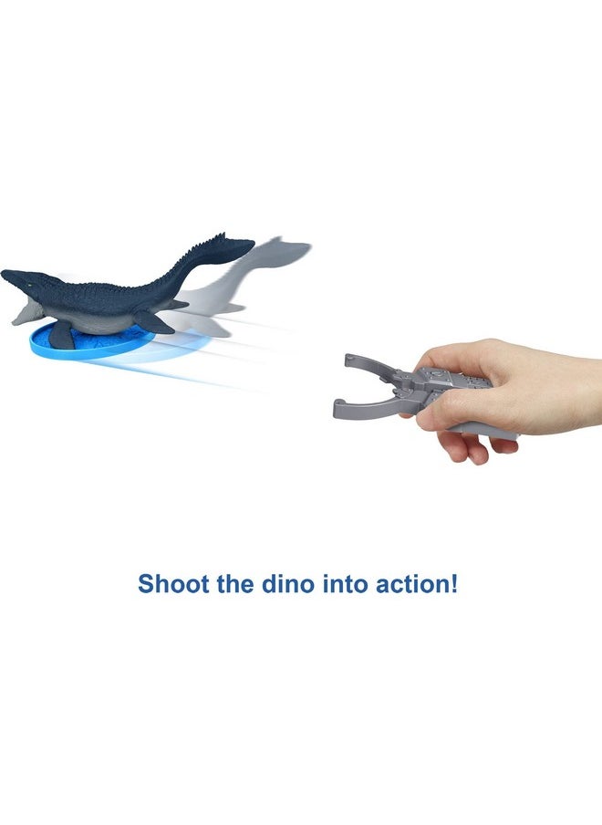 Mattel Games Jurassic World Dominion Minis Mosasaurus Mayhem Playset With 2 Mini Dinosaur Figures Launchers And Break Apart Feature Toy Gift Set And Collectible  - Image 3