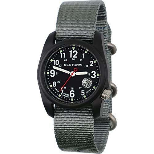 BERTUCCI DX3 Field Watch | Vintage Drab Nylon Band | Swiss Super Luminous Technology | Innovative Design, Durable Build, Light Weight Comfort | 11201 - Image 2