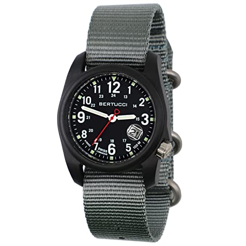 BERTUCCI DX3 Field Watch | Vintage Drab Nylon Band | Swiss Super Luminous Technology | Innovative Design, Durable Build, Light Weight Comfort | 11201 - Image 1