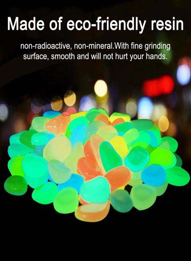 200pcs Artificial Fluorite Garden Pebbles for Walkways Aquarium Decor Plants Self-Luminous Stones Glow in the Dark - Image 5