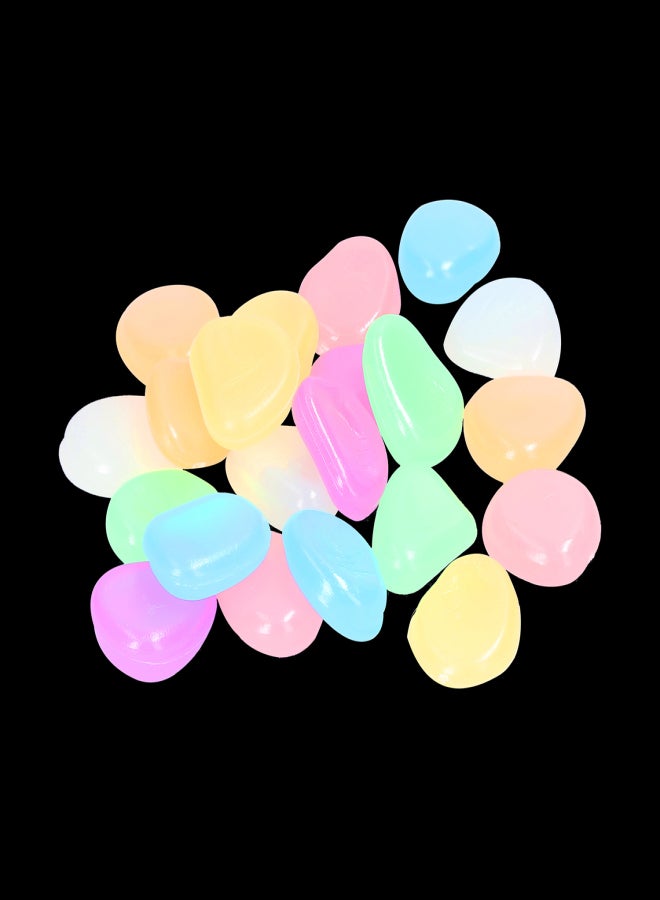 200pcs Artificial Fluorite Garden Pebbles for Walkways Aquarium Decor Plants Self-Luminous Stones Glow in the Dark - Image 3