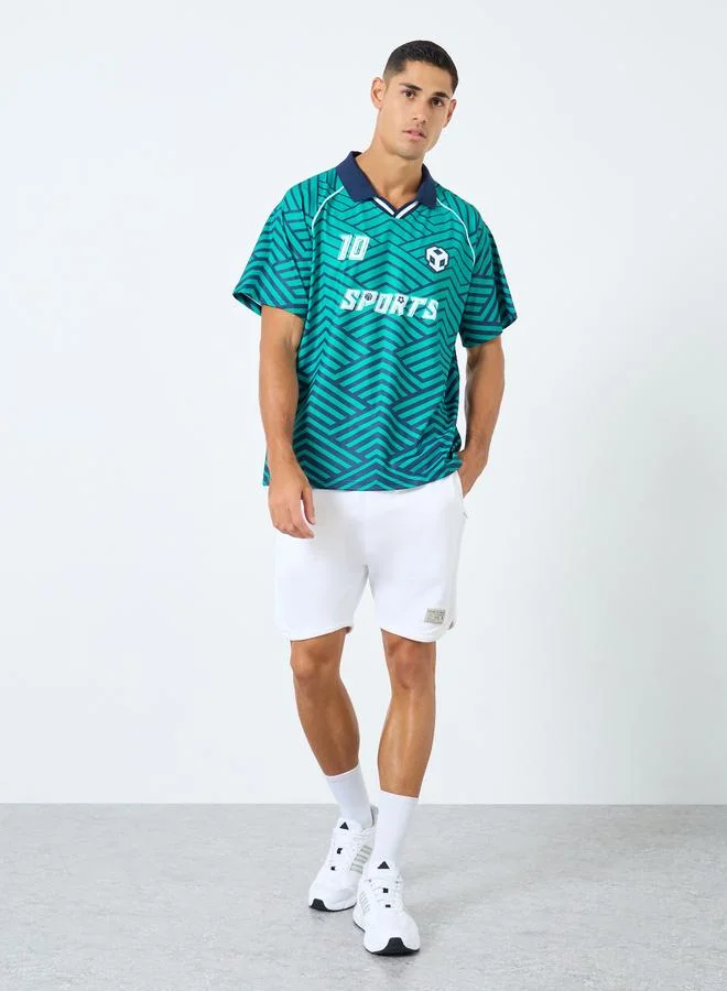 Styli Styli Men Oversized Digital Print Polo