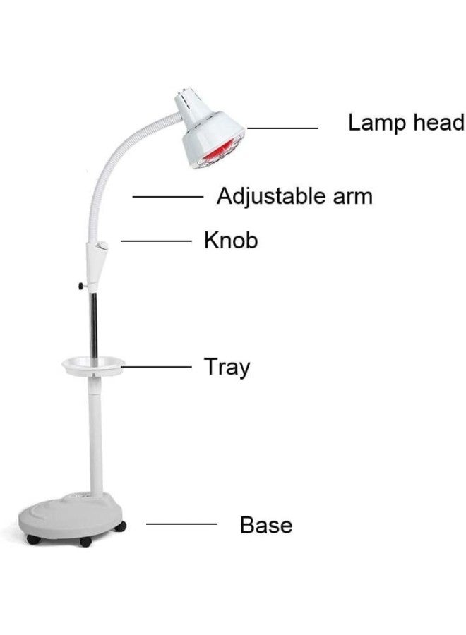 klarako 275W Infrared Heat Lamp, Beauty Treatment Lamp for Body Muscle Joint Pain Relief Beauty Treatment Infrared Light Heating Floor Lamp (US) - Image 5