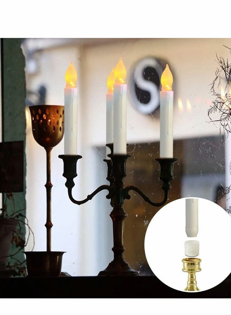 Excefore LED Taper Candles with Remote, Set of 12 Flickering Light Flameless Window Candles, Warm Yellow Fake for Themed Party Decorations - Image 5