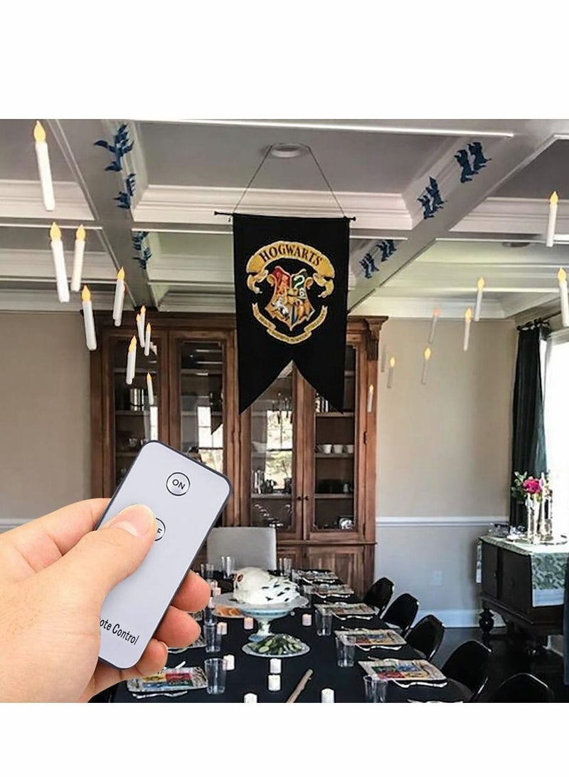 Excefore LED Taper Candles with Remote, Set of 12 Flickering Light Flameless Window Candles, Warm Yellow Fake for Themed Party Decorations - Image 2