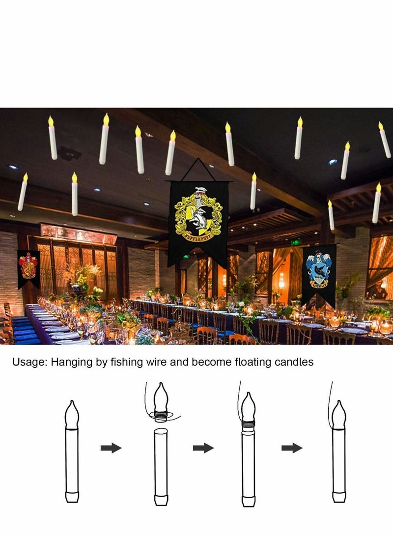 Excefore LED Taper Candles with Remote, Set of 12 Flickering Light Flameless Window Candles, Warm Yellow Fake for Themed Party Decorations - Image 3