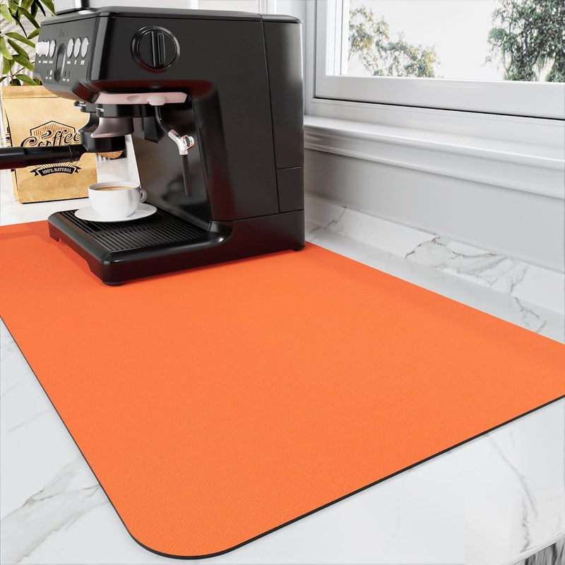 HotLive حصيرة HotLive Coffee Mat - مصنوعة للاستخدام على طاولات المطبخ أو البارات، تتناسب تحت أجهزة تحضير القهوة أو آلات الإسبريسو، مصنوعة من مادة ماصة لإخفاء البقع، مع ظهر مطاطي. - Image 1