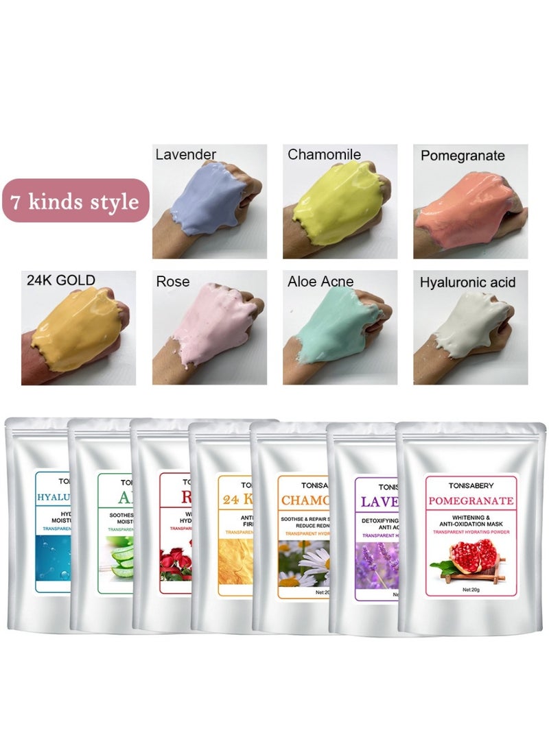 TONISABERY مسحوق قناع الوجه من اللافندر القابل للإزالة - منظف ومطهر ومضاد لحب الشباب - مسحوق قناع مرطب وشفاف للوجه للنساء والرجال 20 جرام - Image 4