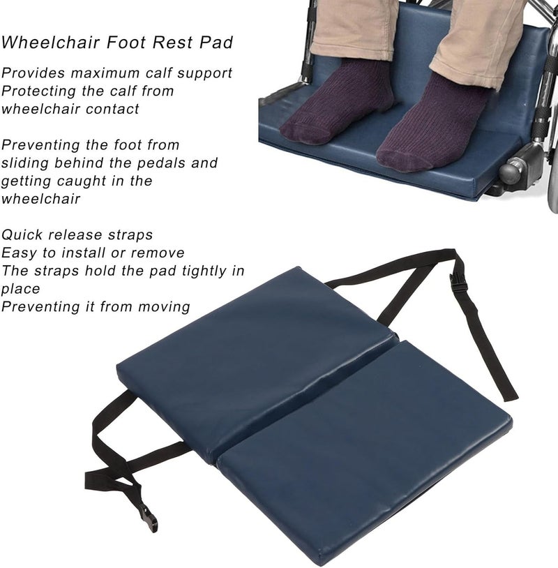 klarako Wheelchair Foot Rest Extender, Elevating Pad Wheelchair Leg Cushion Protector with Quick Release Strap, Easy to Install Soft and Comfortable Leg Cushion Protector - Image 2