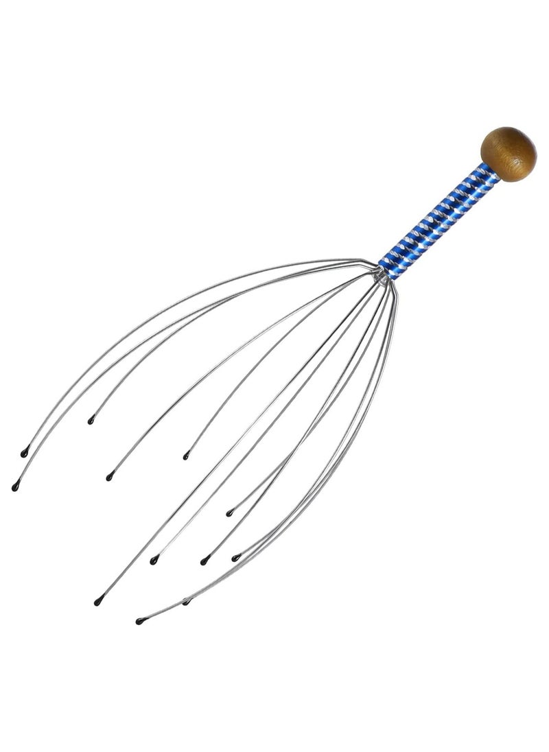 DubaiGallery - Head Scalp Massagers, 12 Fingers Head Massage Hand-held, Head Massager Scalp Scratcher for Deep Relaxation, Stress Relief and Hair Stimulation SS handle - Image 1