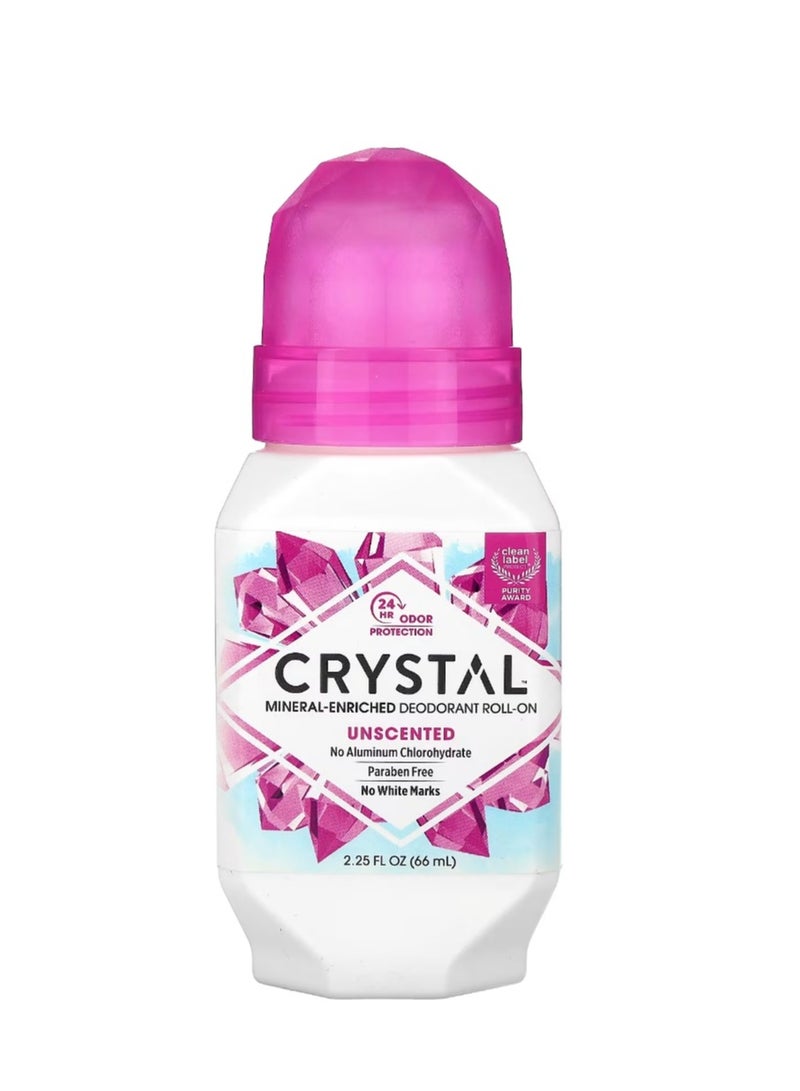 CRYSTAL Mineral-Enriched Deodorant Roll-On Unscented 2.25 fl oz (66 ml) - Image 1