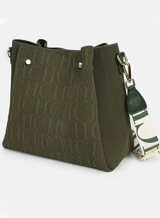 CH CH CHCH Women's Fashionable Messenger Bag, New Magnetic Buckle Green Shoulder Bag, Large Capacity, Suitable For Commuting And Shopping, The Perfect Gift For Mother, Wife And Friends - Image 5