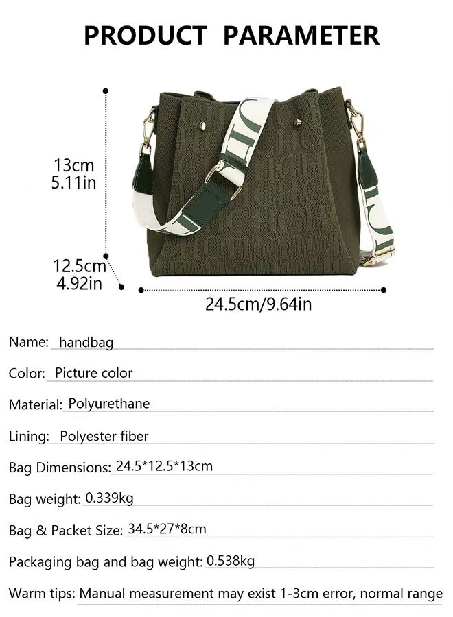 CH CH CHCH Women's Fashionable Messenger Bag, New Magnetic Buckle Green Shoulder Bag, Large Capacity, Suitable For Commuting And Shopping, The Perfect Gift For Mother, Wife And Friends - Image 2