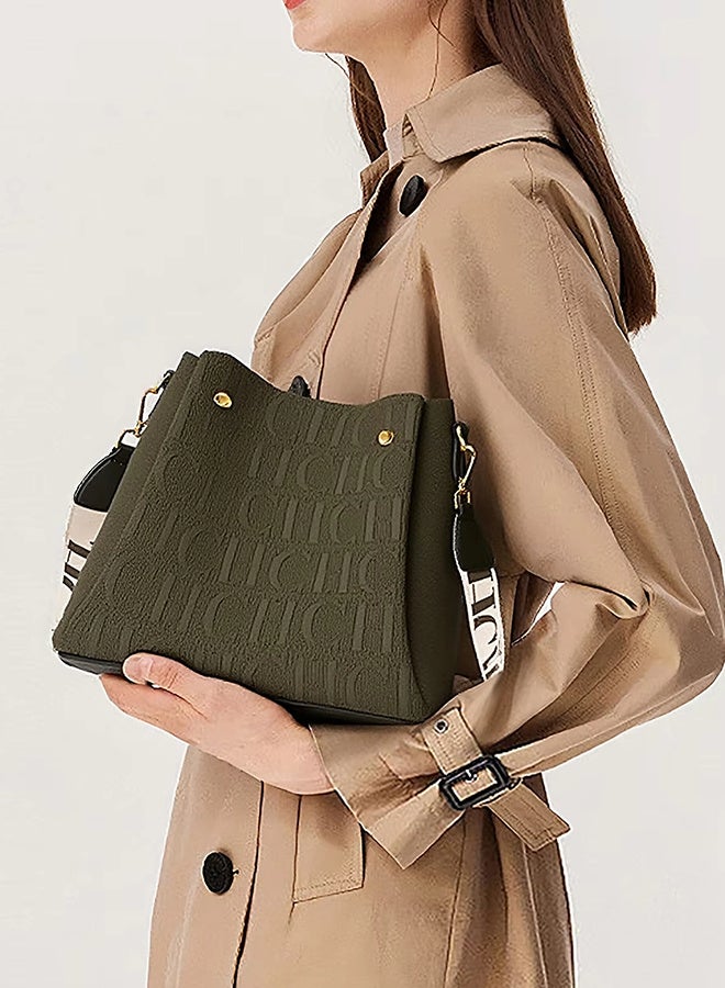 CH CH CHCH Women's Fashionable Messenger Bag, New Magnetic Buckle Green Shoulder Bag, Large Capacity, Suitable For Commuting And Shopping, The Perfect Gift For Mother, Wife And Friends - Image 3