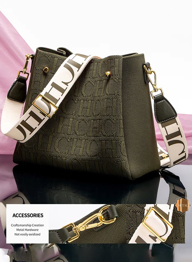 CH CH CHCH Women's Fashionable Messenger Bag, New Magnetic Buckle Green Shoulder Bag, Large Capacity, Suitable For Commuting And Shopping, The Perfect Gift For Mother, Wife And Friends - Image 4