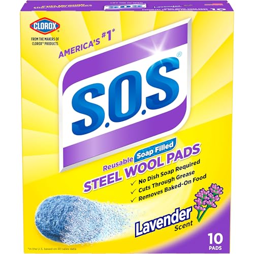 S.O.S Steel Wool Soap Pads, Lavender, 10 Count - Image 1