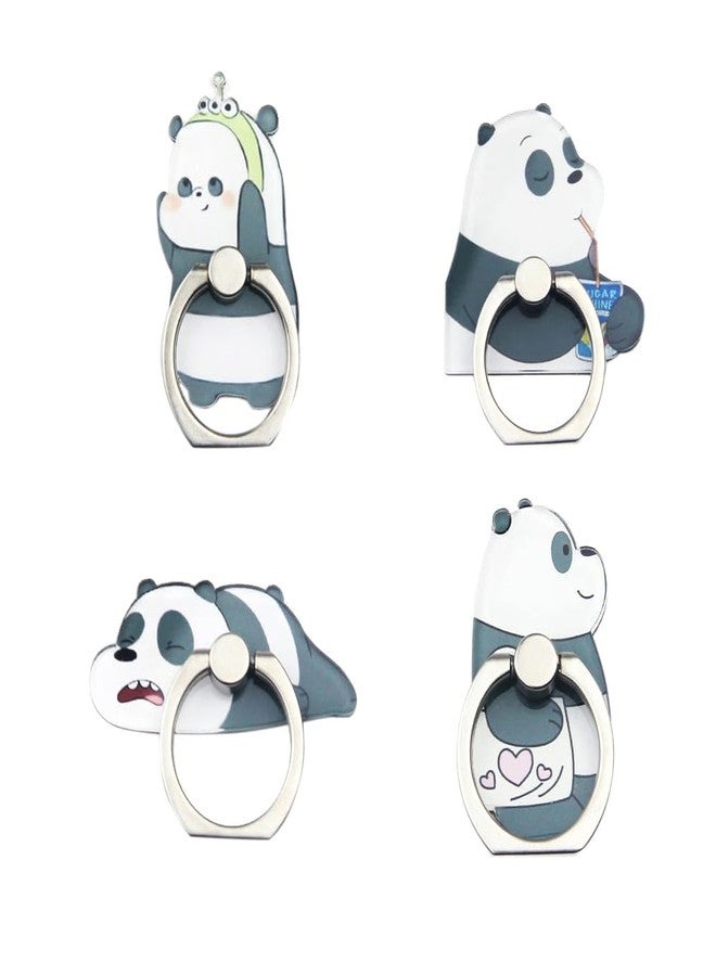 JCSMARTEC 4Pcs Cute Phone Ring Holder Stand, Bear Panda Mobile Phone Stand Holder 360 Rotation Finger Ring Grip Mount for Cellphones (Panda Grip) - Image 1