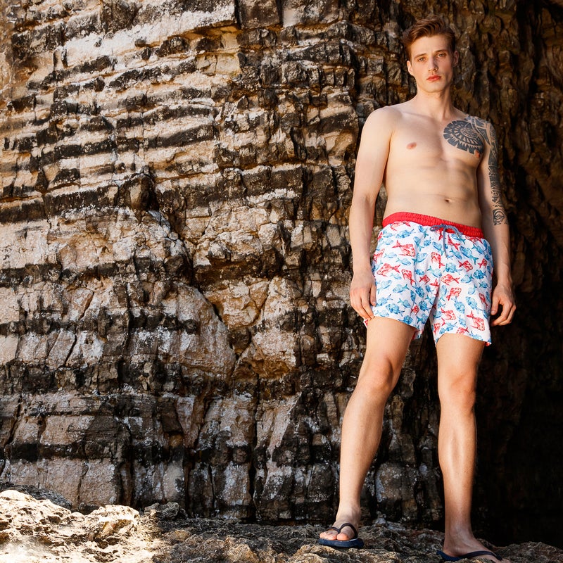 Anemoss Men’s Swim Trunk with PVC Bag, Swimming Shorts for Men, Beach Shorts for Men with Elastic Drawstring Waistband, Soft Mesh Lining and Pockets, Standard Fit and Mid-Length, Mens Shorts for Running, Exercise, Size M | Made in Turkey - Image 4