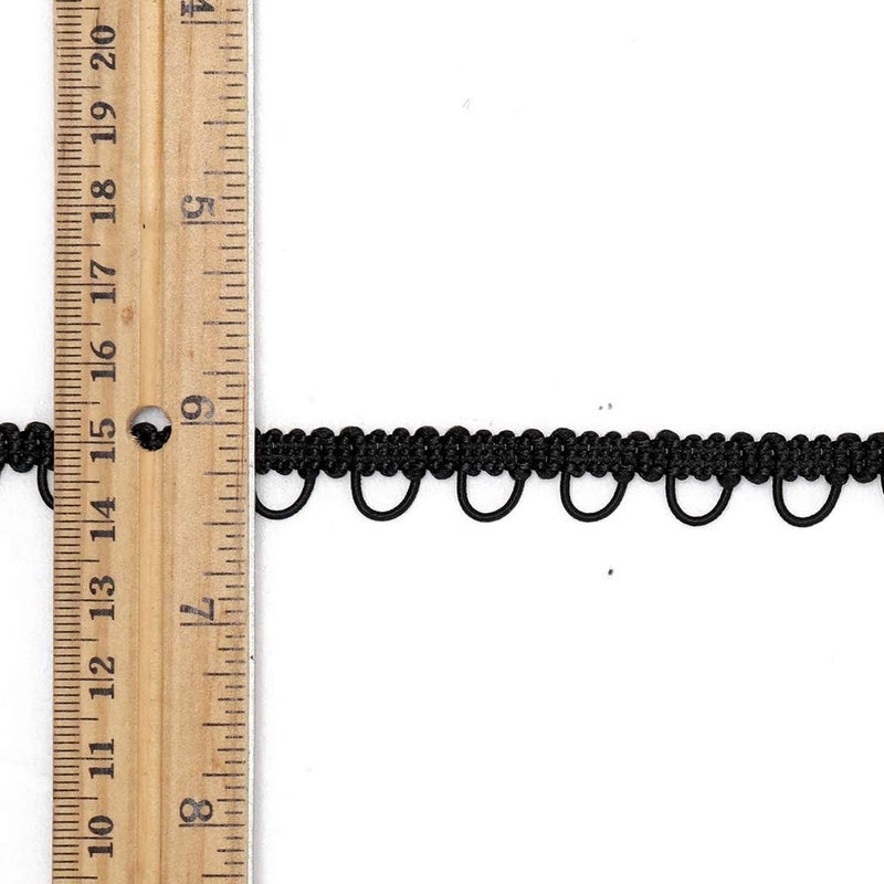 Trim eJoyce 4-Yards Petite Braid with Elastic Button Loop for Costume, Crafts and Sewing, TR-12155 (Black) - Image 3