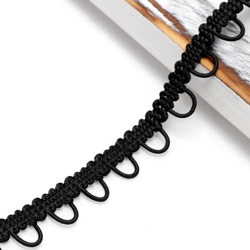 Trim eJoyce 4-Yards Petite Braid with Elastic Button Loop for Costume, Crafts and Sewing, TR-12155 (Black) - Image 2