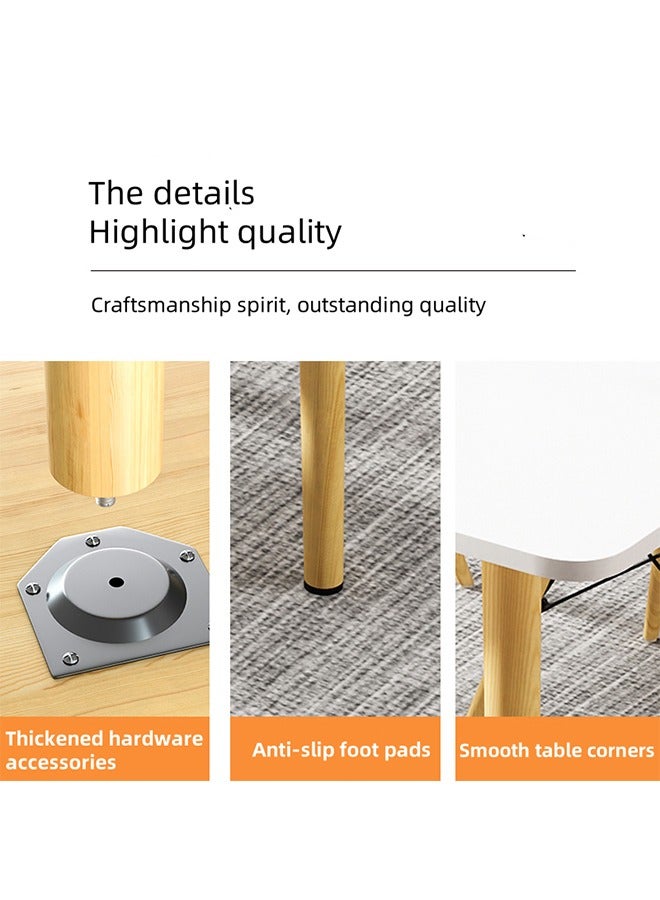 Modern Casual Square Dining Table, Dining Room Kitchen Table, White Solid Wood Dining Table, Multi-Functional Solid Wood Desk, Coffee Table, Office Desk, Applicable for Kitchen Dining Room & Living Room(A  Table) - Image 5