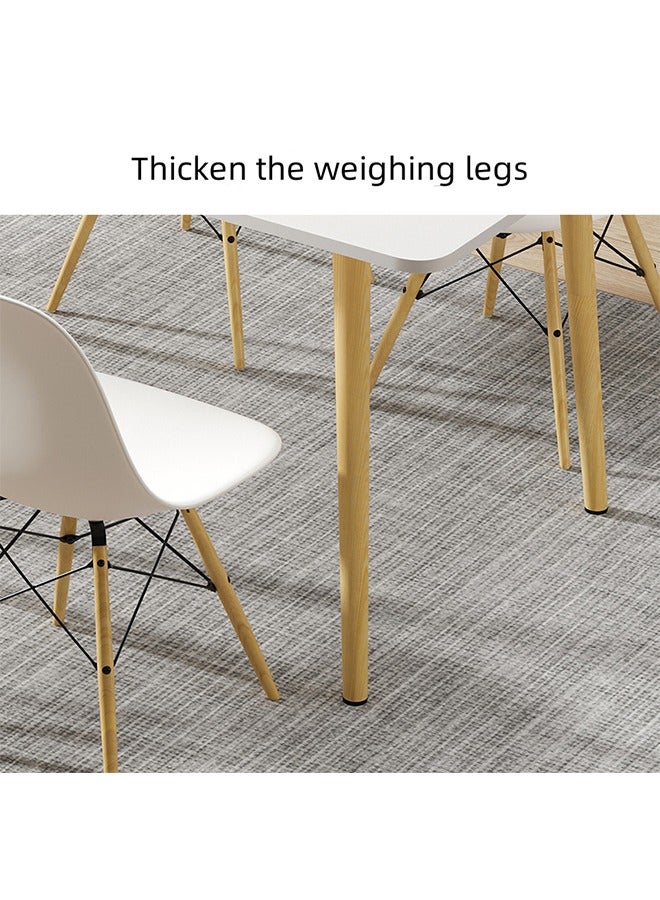 Modern Casual Square Dining Table, Dining Room Kitchen Table, White Solid Wood Dining Table, Multi-Functional Solid Wood Desk, Coffee Table, Office Desk, Applicable for Kitchen Dining Room & Living Room(A  Table) - Image 3