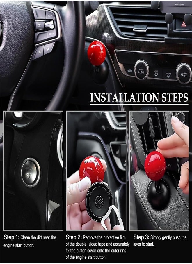 RATSAW Car Push to Start Button Rocker Car One Button Start Lever Car Engine Start Stop Button Joystick Starter Ball-bar Cover for Decorative Accessories Universal Size for Cars etc  - Image 4