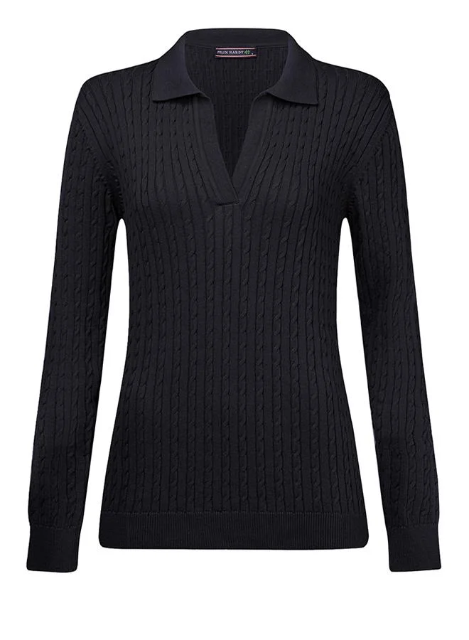FELIX HARDY Pullover with Polo Collar