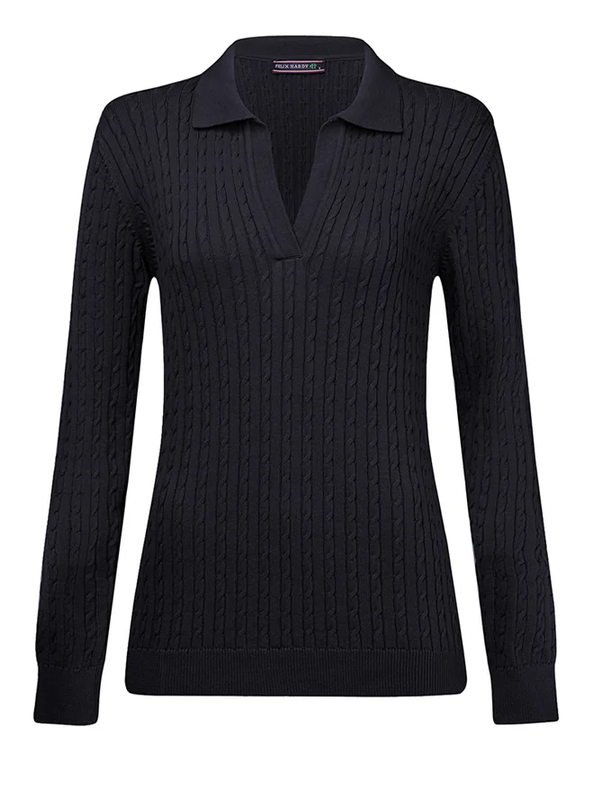 FELIX HARDY Pullover with Polo Collar