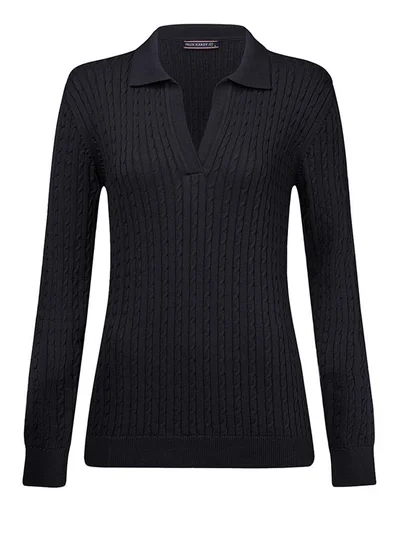 FELIX HARDY Pullover with Polo Collar
