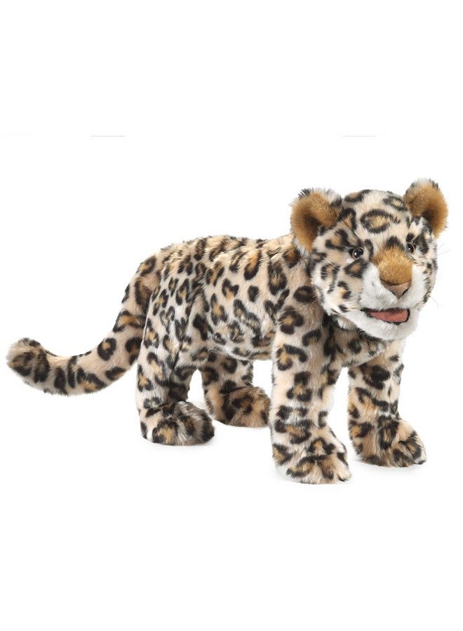 Folkmanis Leopard Cub Hand Puppet,Beige; Brown; Tan; Black; White - Image 1