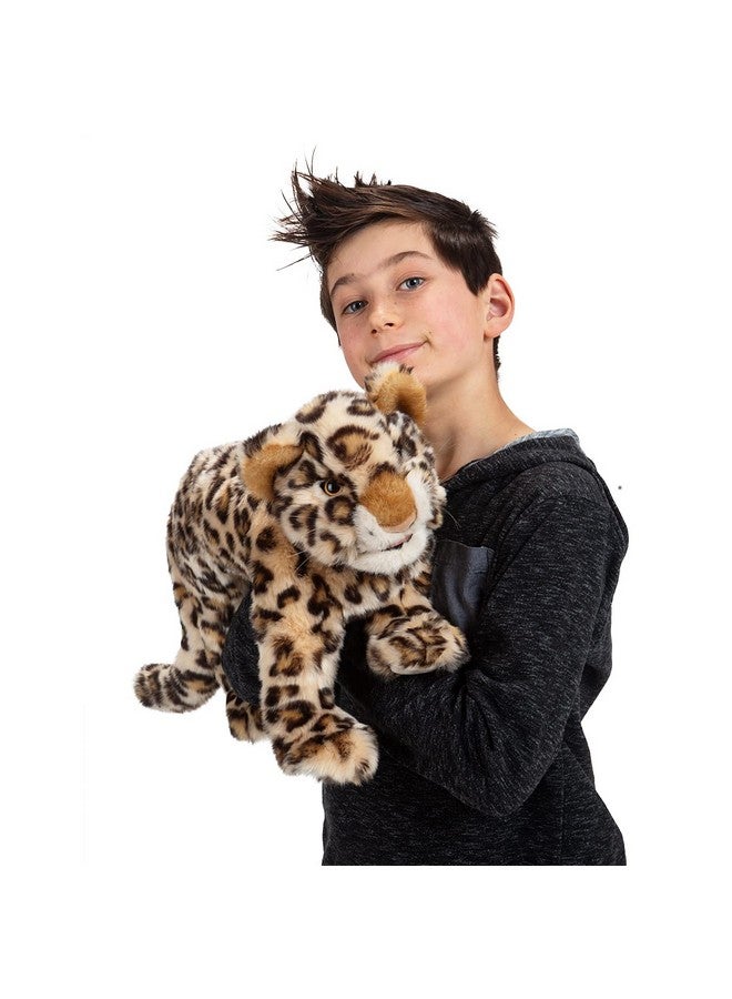 Folkmanis Leopard Cub Hand Puppet,Beige; Brown; Tan; Black; White - Image 3