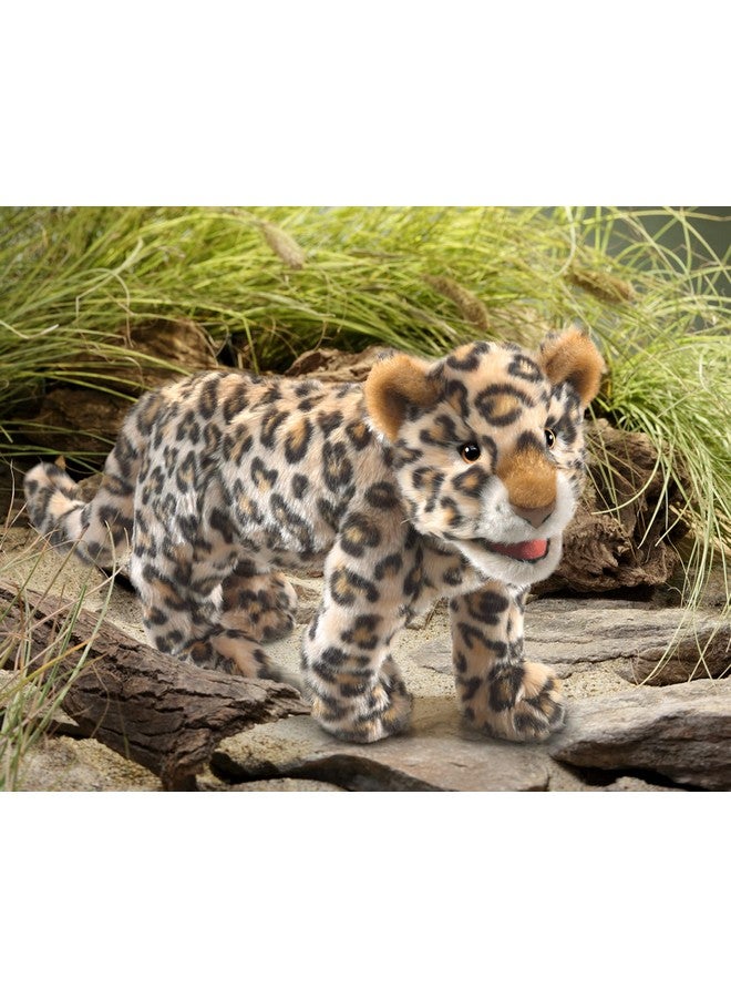 Folkmanis Leopard Cub Hand Puppet,Beige; Brown; Tan; Black; White - Image 4