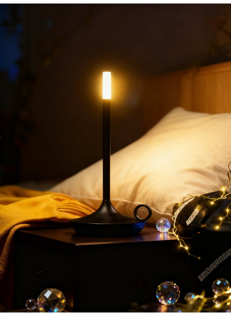 Sharpdo Type-C Rechargeable Retro LED Candle Lamp | Warm White Ambient Table Light for Home Decor - Image 1