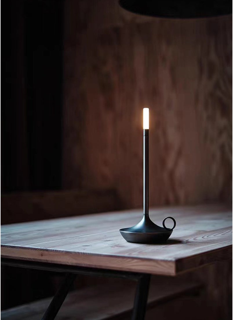 Sharpdo - Bedroom Atmosphere LED Retro Candle Table Lamp, Single Color Warm Light, Type-C Rechargeable - Image 1