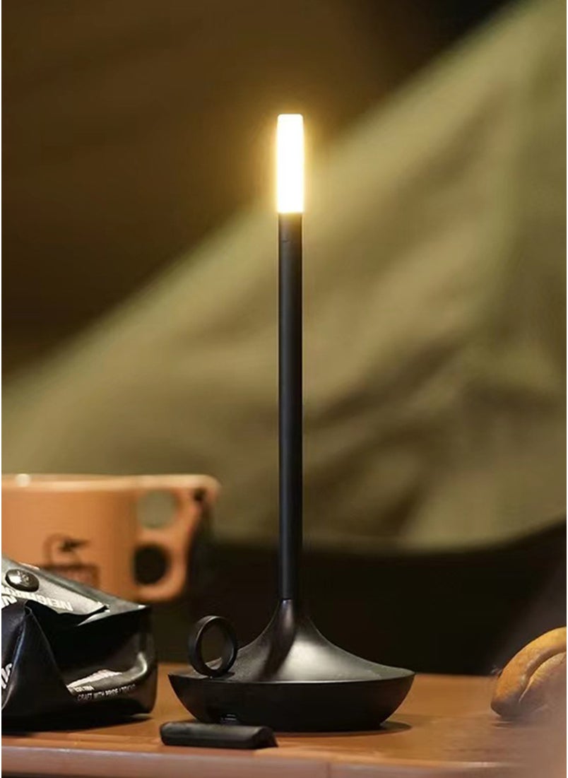 Sharpdo - Bedroom Atmosphere LED Retro Candle Table Lamp, Single Color Warm Light, Type-C Rechargeable - Image 1