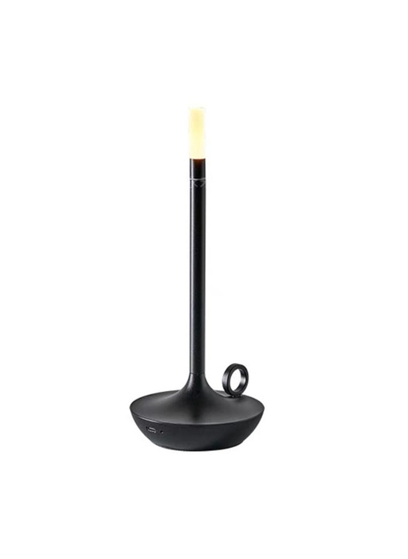 Sharpdo - Bedroom Atmosphere LED Retro Candle Table Lamp, Single Color Warm Light, Type-C Rechargeable - Image 1