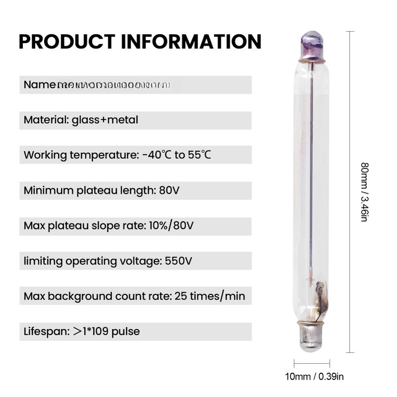 J305 Geiger Counter Tube Nuclear Radiation Detector GM Tube Radiation Monitor Accessory - Image 3