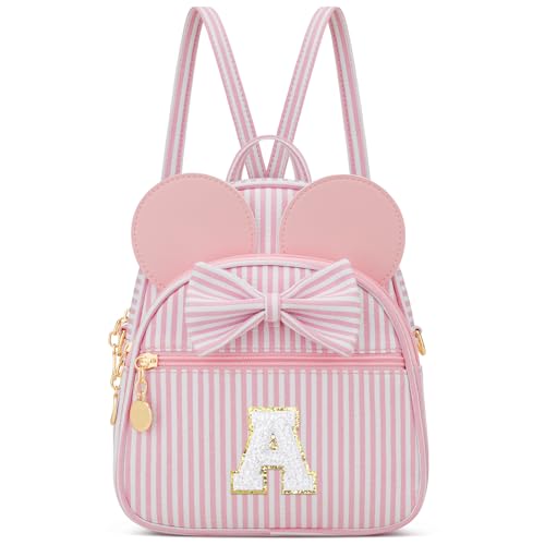 CLOUDWINGS Personalized Birthday Gift for Toddler Girls Small Initial Backpack Purse for Little Girl Cute Mini Purse for 310 Years Old KidsPink A - Image 1