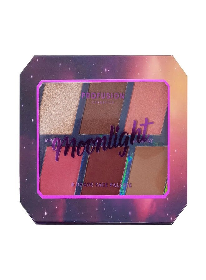 Profusion Cosmetics Moonlight 6 Shade Face Palette, Velvety-Smooth and Blendable Bronzer, Blush, and Highlighters for Buildable Stunning Looks - Image 2