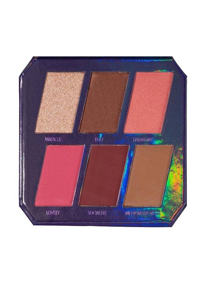 Profusion Cosmetics Moonlight 6 Shade Face Palette, Velvety-Smooth and Blendable Bronzer, Blush, and Highlighters for Buildable Stunning Looks - Image 1