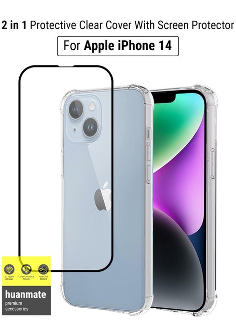 2 in 1 Super Protective Back Cover With Screen Protector For Apple iPhone 14