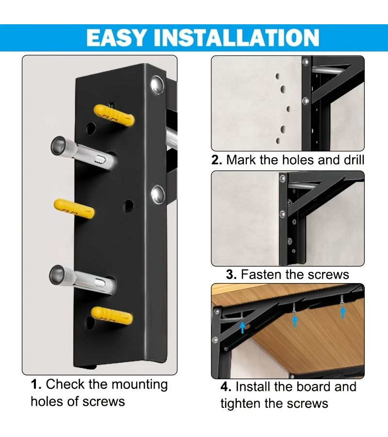 6 Heavy Duty Thickened Folding Brackets 16.1 Inch Wall Mount Shelf Support - Image 3