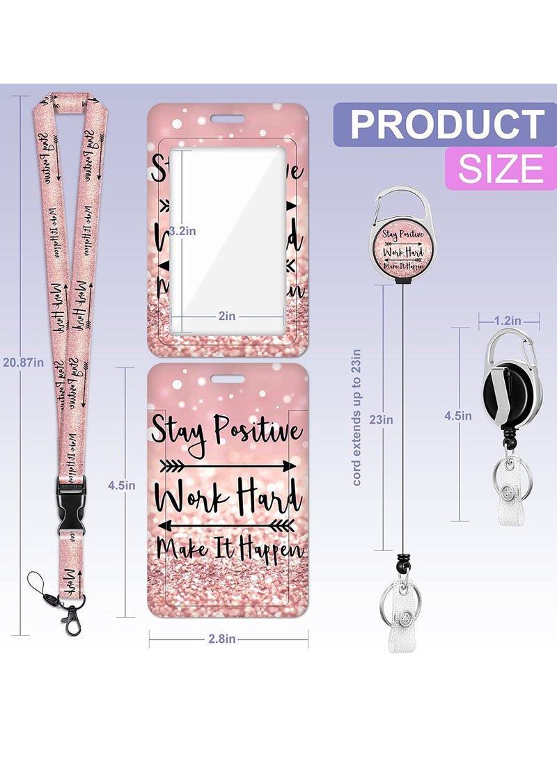 Excefore ID Badge Holder with Lanyard and Retractable Badge Reel Clip,  Id Card Holder Retractable Lanyard, Badge Reel Key Chain for Nurse Nursing Doctor Teacher Student Office Workers 2PCS - Image 4