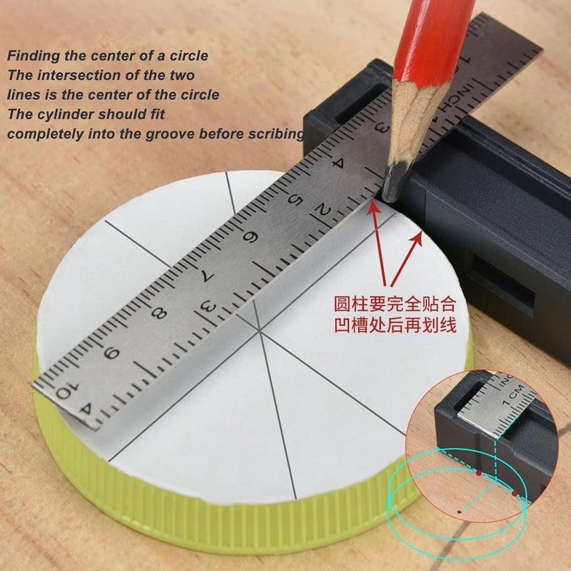 klarako Rafter Square, 7 Inch Aluminum Alloy Polished Surface Accurate Scaling Built in Magnets Carpenter Square Removable Short Ruler Triangle Square for Woodworking Carpentry (Red) - Image 3