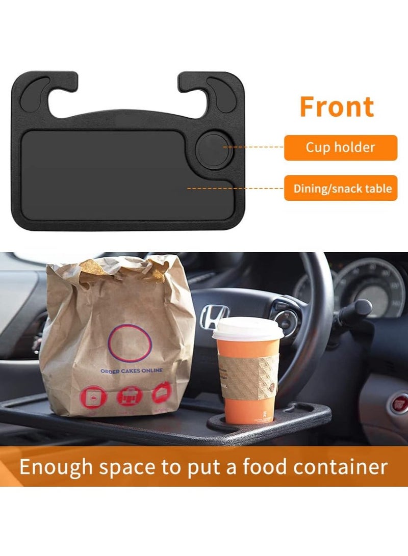 ترافل طاولة اطار القيادة المحمولة صينية توجيه المركبات 2 في 1 للوجبات والعمل - مثالي للرحلات الطويلة بالسيارة، التنقلات اليومية، والقيادة لفترات طويلة، جاهز للسفر لجميع المركبات - Image 3