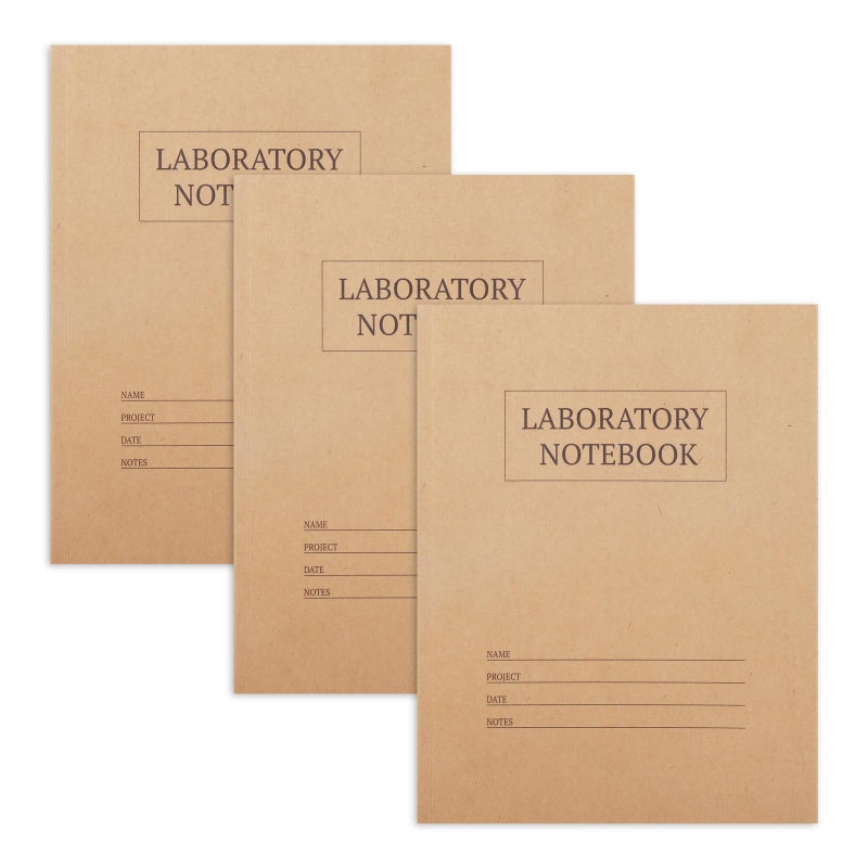 suituts 3 Pack Carbonless Chemistry Lab Notebook, 8.5X11 Inch Student Lab notebook with Duplicate/Numbered/Grid Pages, 25 Sets of Pages, Total 75 Sets (Kraft) - Image 1